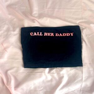 Original Rare Black Pink Call Her Daddy Strapless Crop Top S